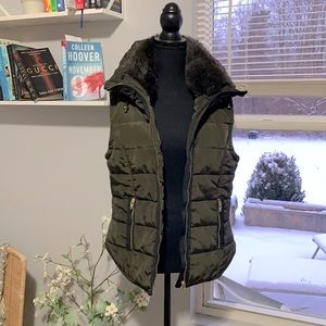 Green puffer vest!